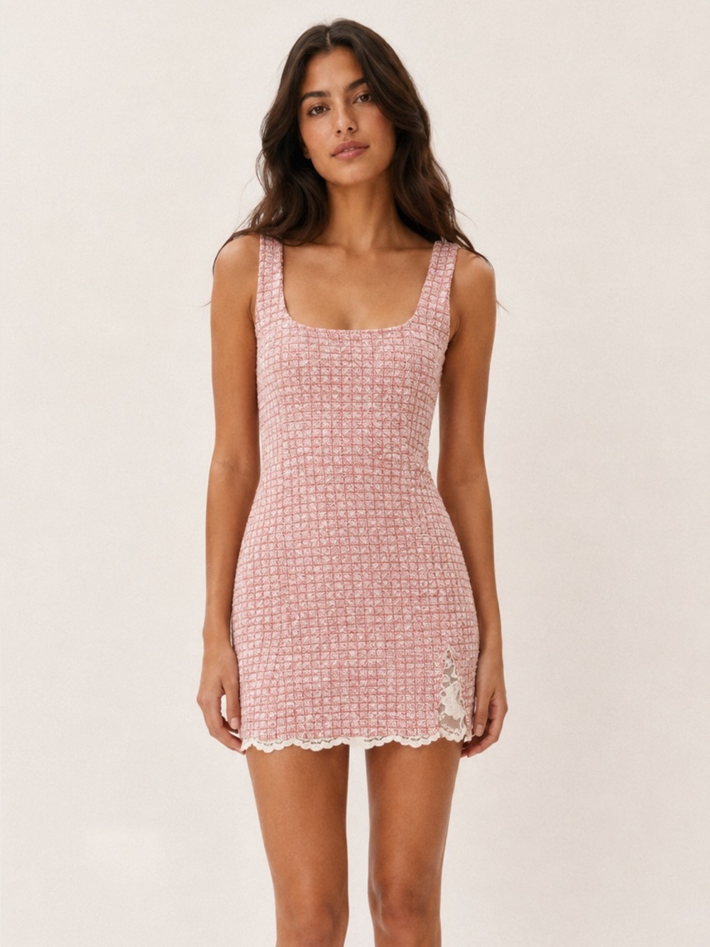 Zara Pink Tweed Mini Dress
